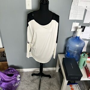 Bisou Bisou Black and Cream Long Sleeve Top